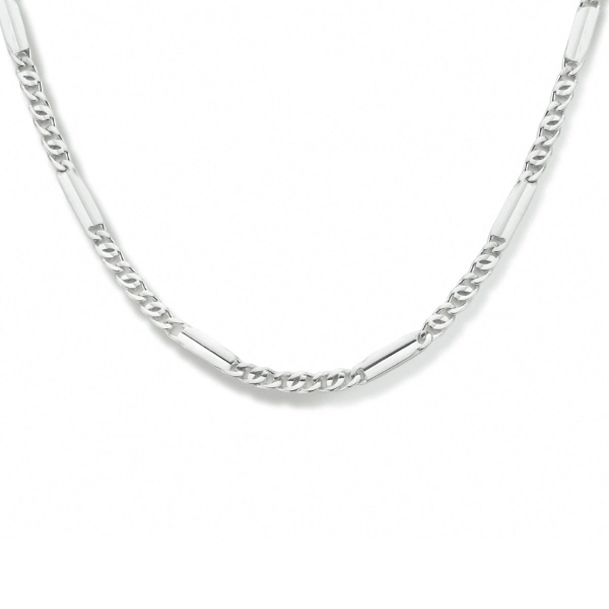 Falkenauge-Halskette mit Zwischenstück 2,4 mm 40 + 4 cm Silber rhodiniert