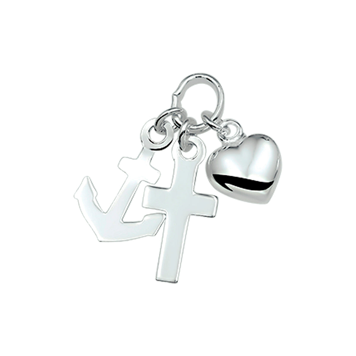 hanger geloof, hoop en liefde zilver wit