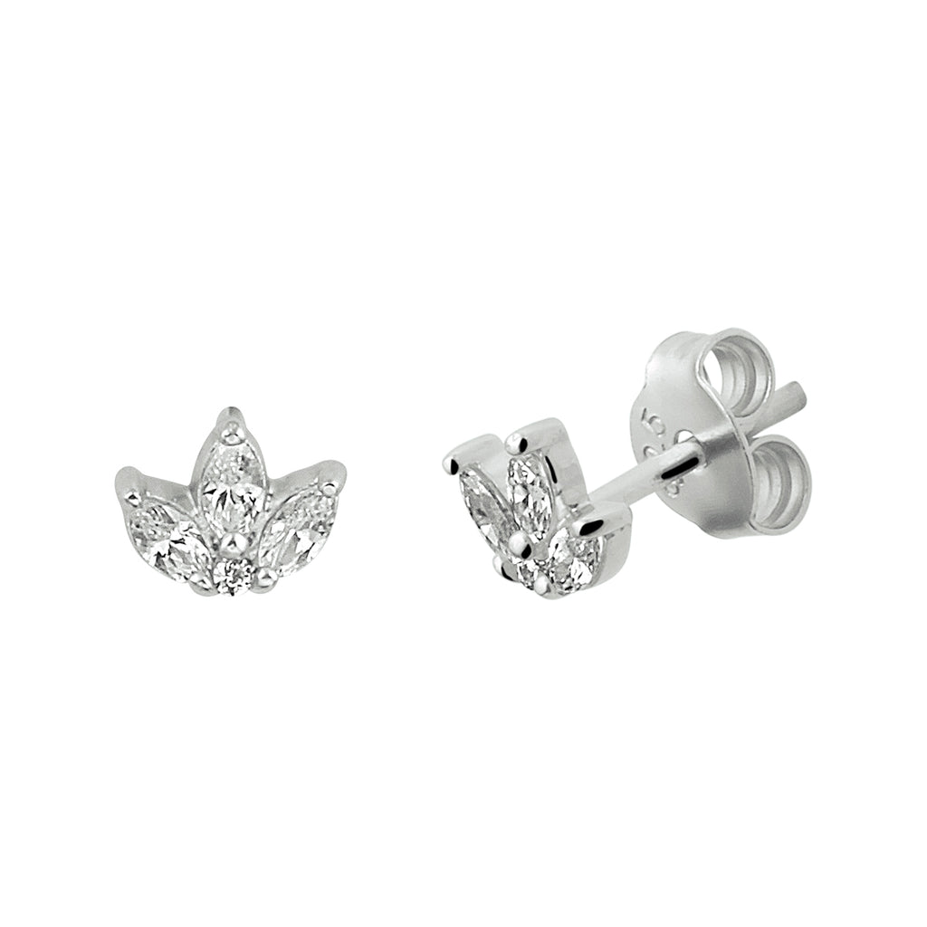 Ohrstecker Lotus Zirkonia Silber rhodiniert