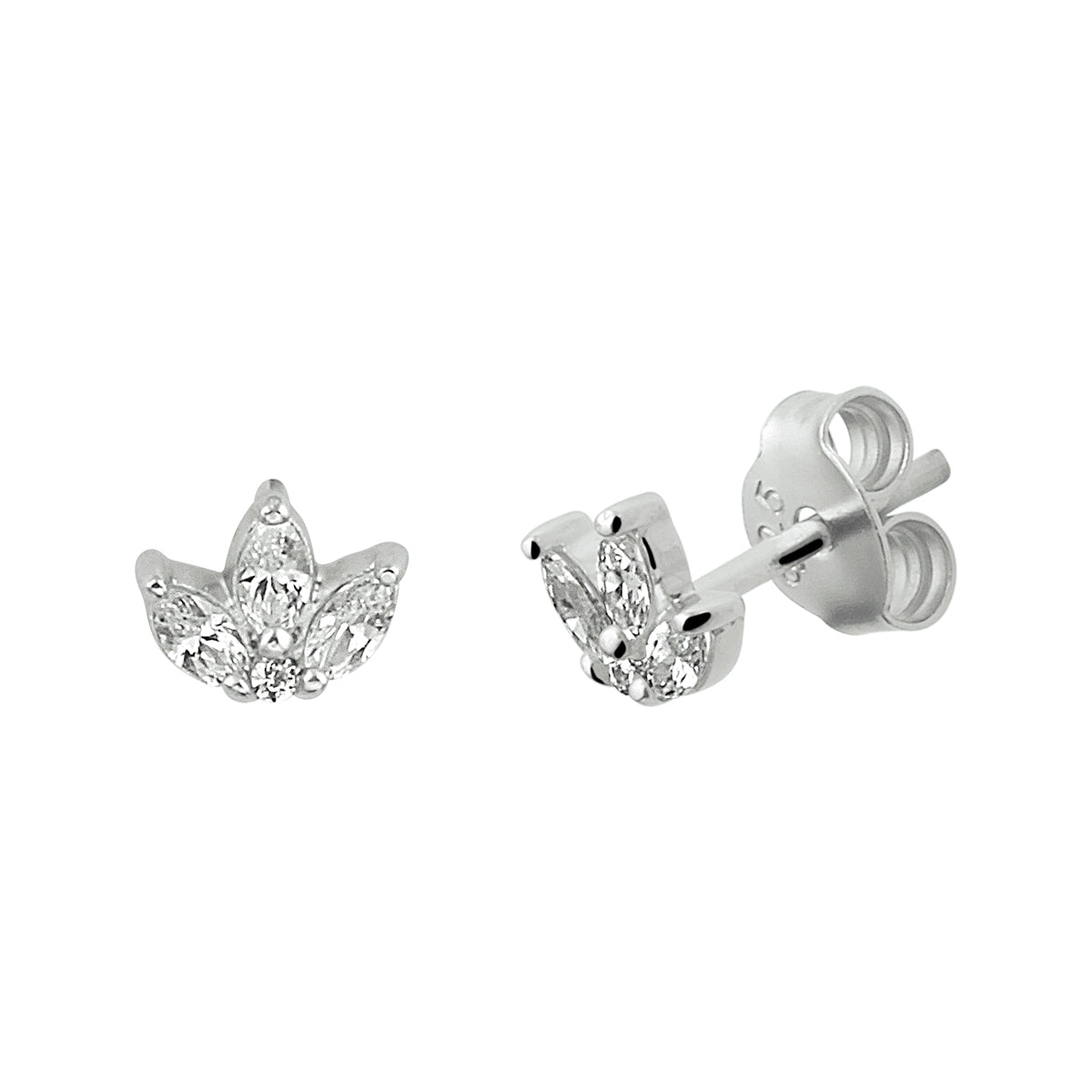 Ohrstecker Lotus Zirkonia Silber rhodiniert