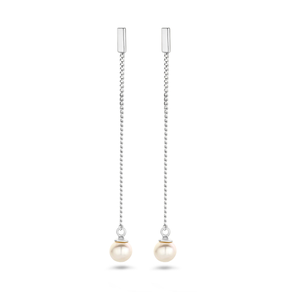 oorhangers parel zilver gerhodineerd