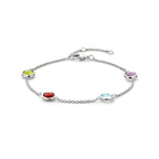 Armband Farbsteine ​​17 - 18,5 - 20 cm Silber rhodiniert