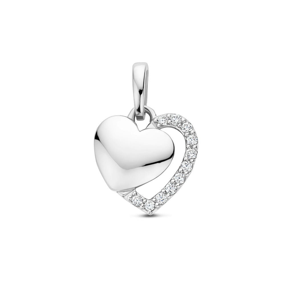 hanger hart zirkonia zilver gerhodineerd