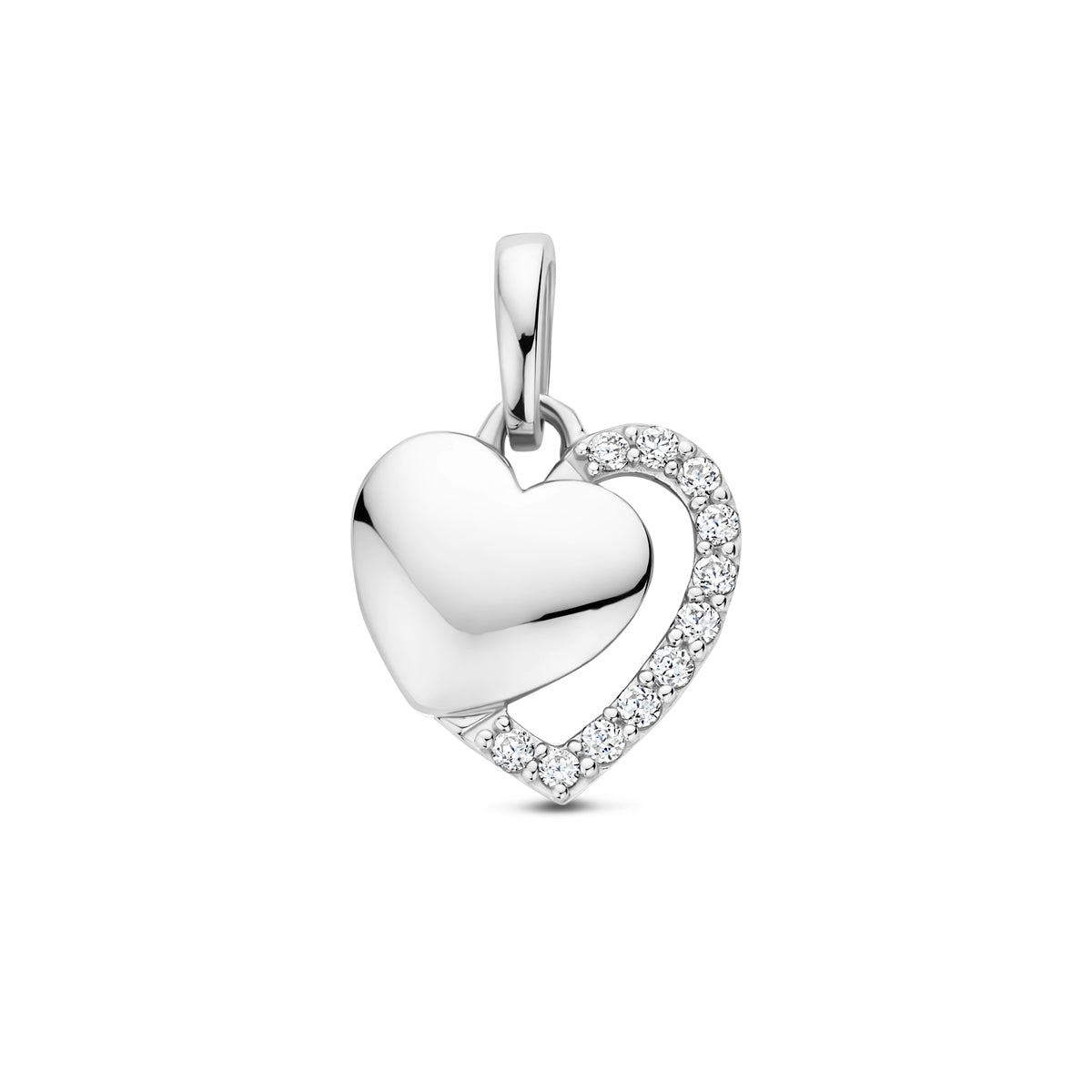 hanger hart zirkonia zilver gerhodineerd