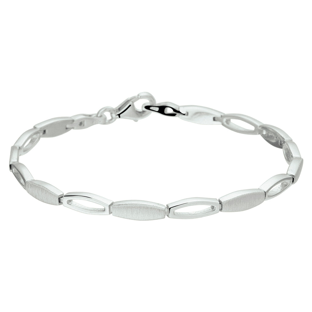 Armband poly/matt 4,2 mm 19 cm Silber rhodiniert