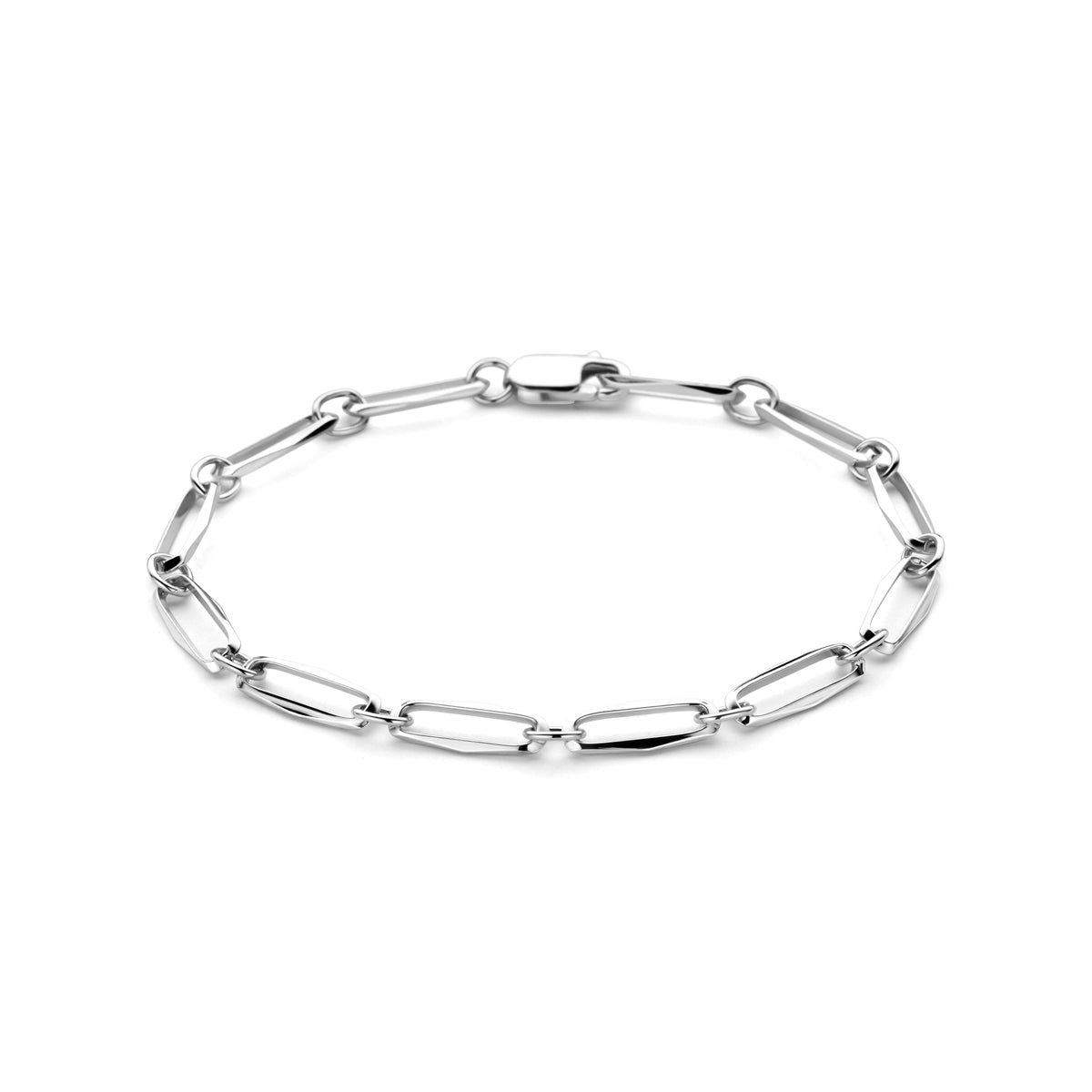 Armband geschlossen massiv 4,5 mm Sterlingsilber rhodiniert