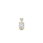 hanger lab grown diamant 0.33ct f vs 8 mm 14K geelgoud - ovaal