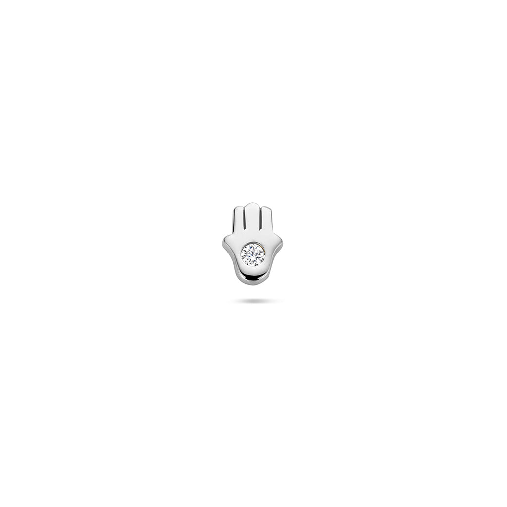 flat back piercing hand van fatima zirkonia 6 mm zilver gerhodineerd