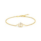 Armband Perlmutt Blume 16 - 18 cm 14K Gelbgold