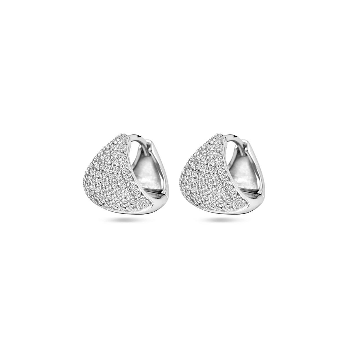 Klappcreolen Zirkonia 11 mm Silber rhodiniert