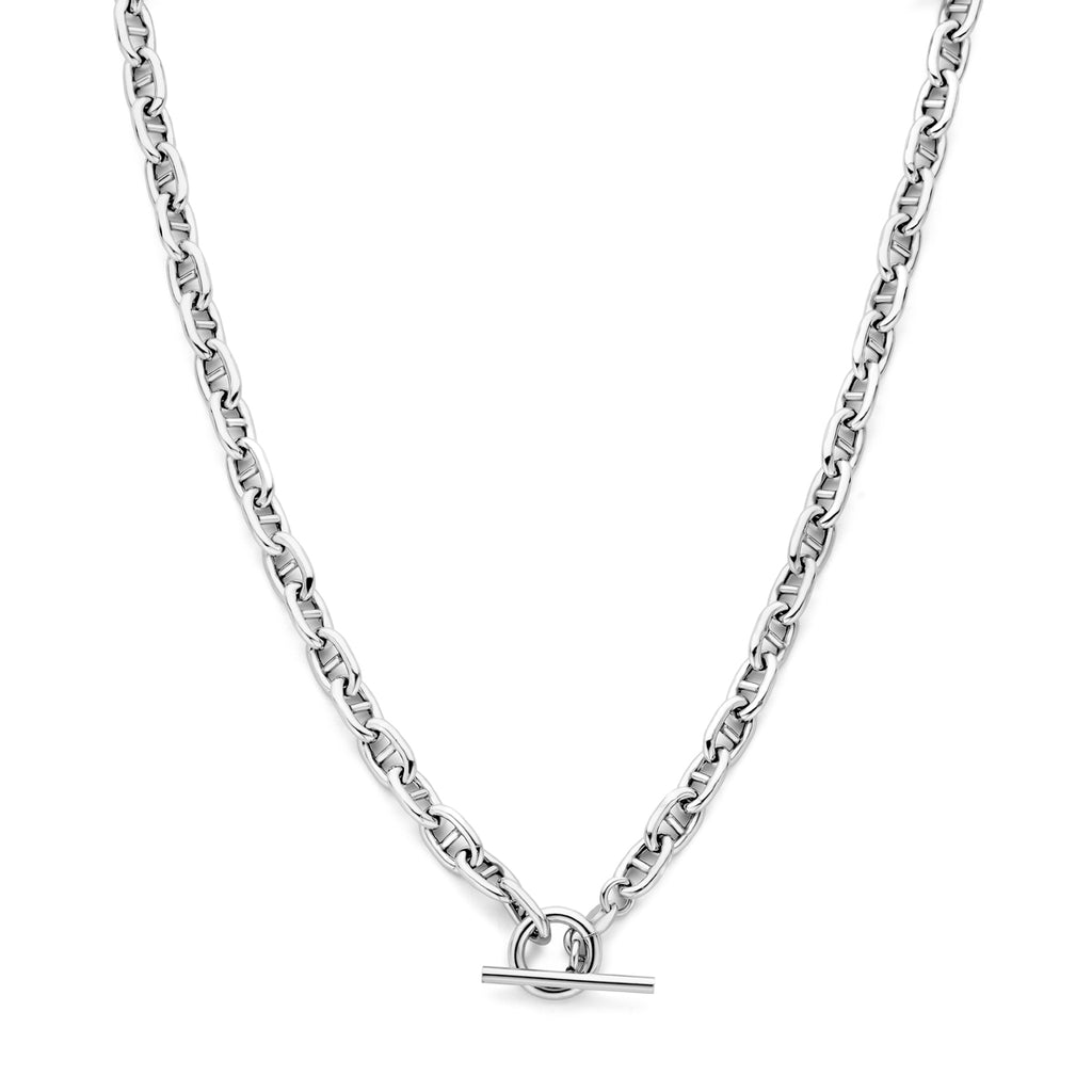 Halskette Marine runde Röhre 5,9 mm 42 cm Knebelverschluss Silber rhodiniert