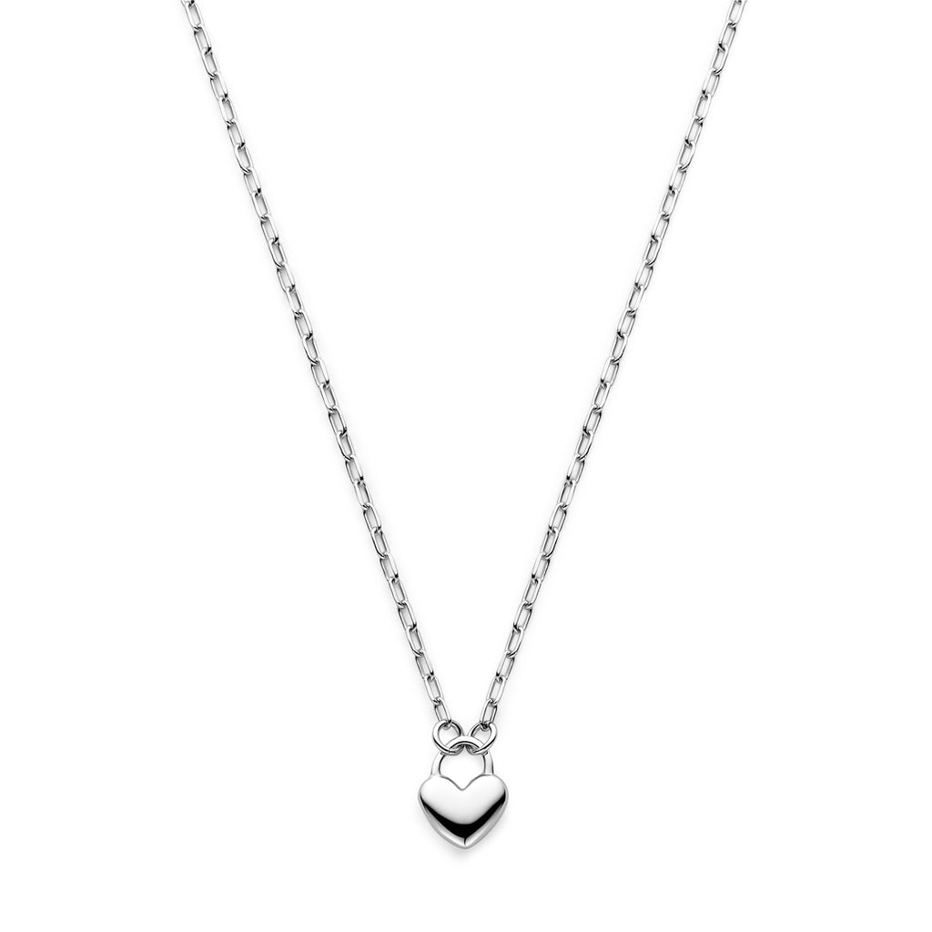 Halskette Herz 41 + 5 cm Silber rhodiniert