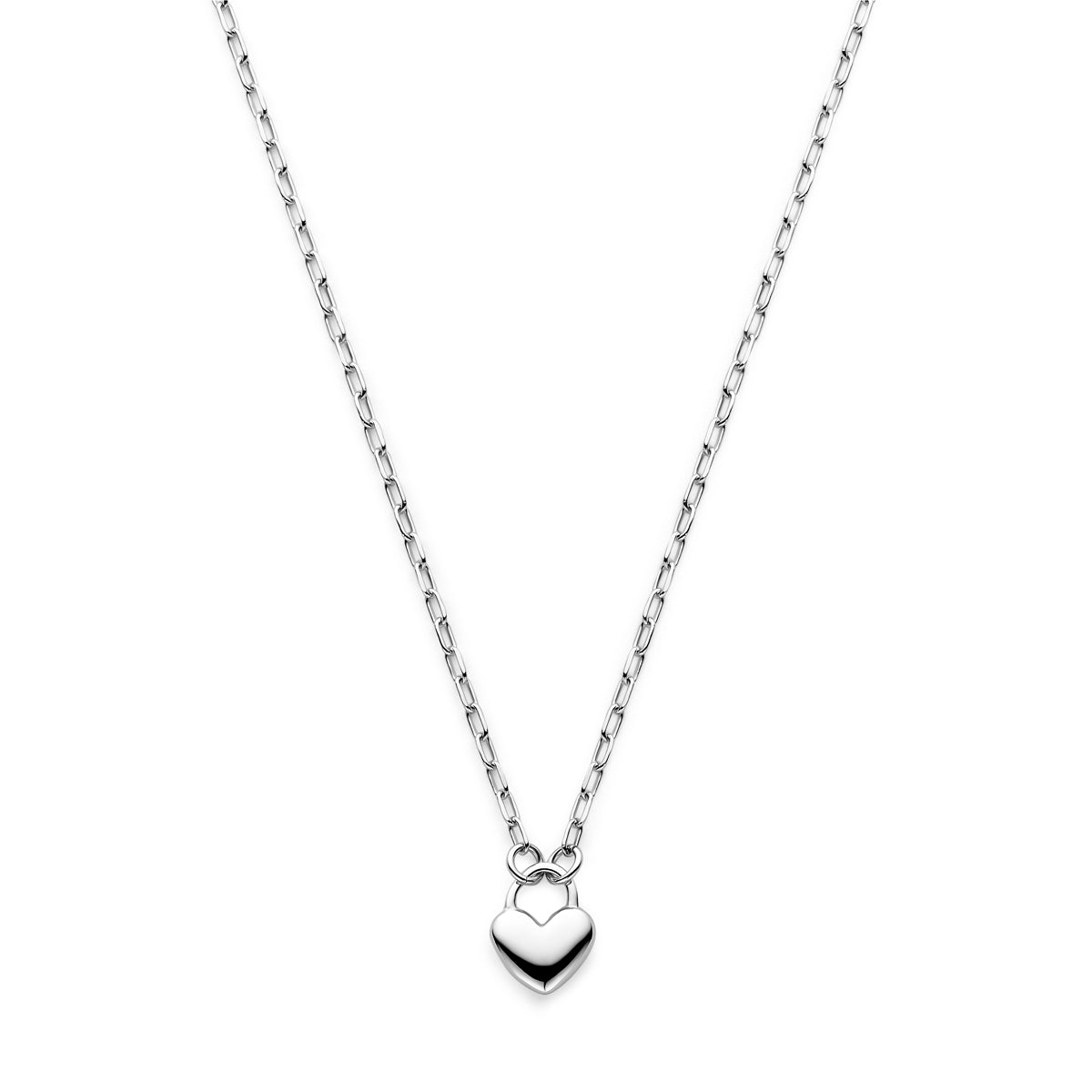 Halskette Herz 41 + 5 cm Silber rhodiniert