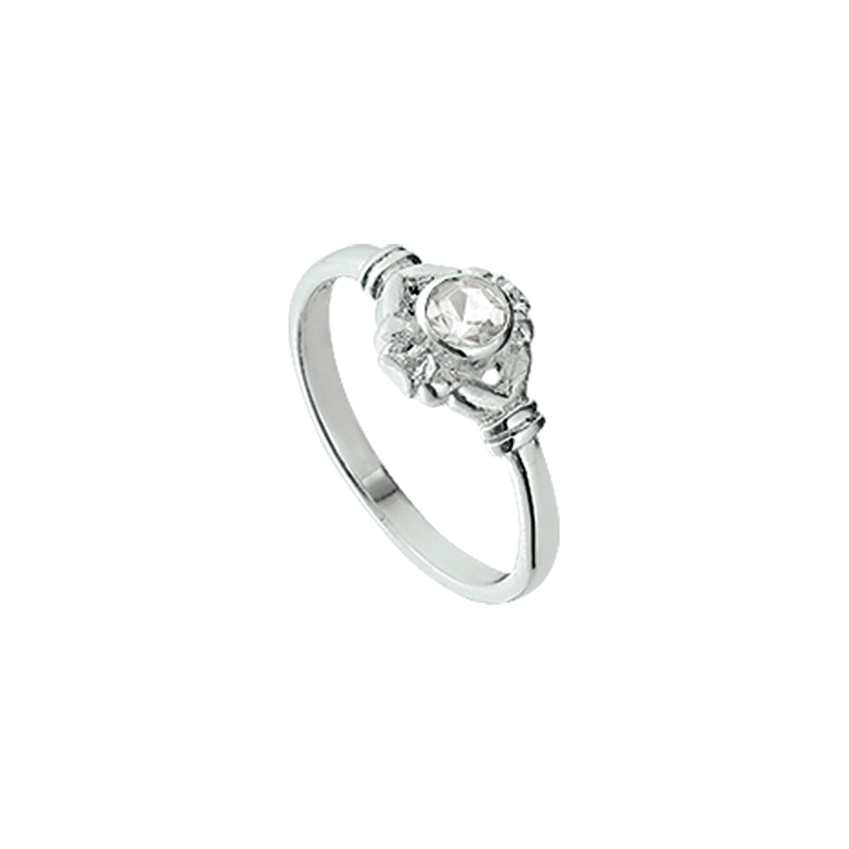 ring strass zilver wit
