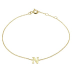 Armband Buchstabe 16,5 - 17,5 - 18,5 cm 14K Gelbgold