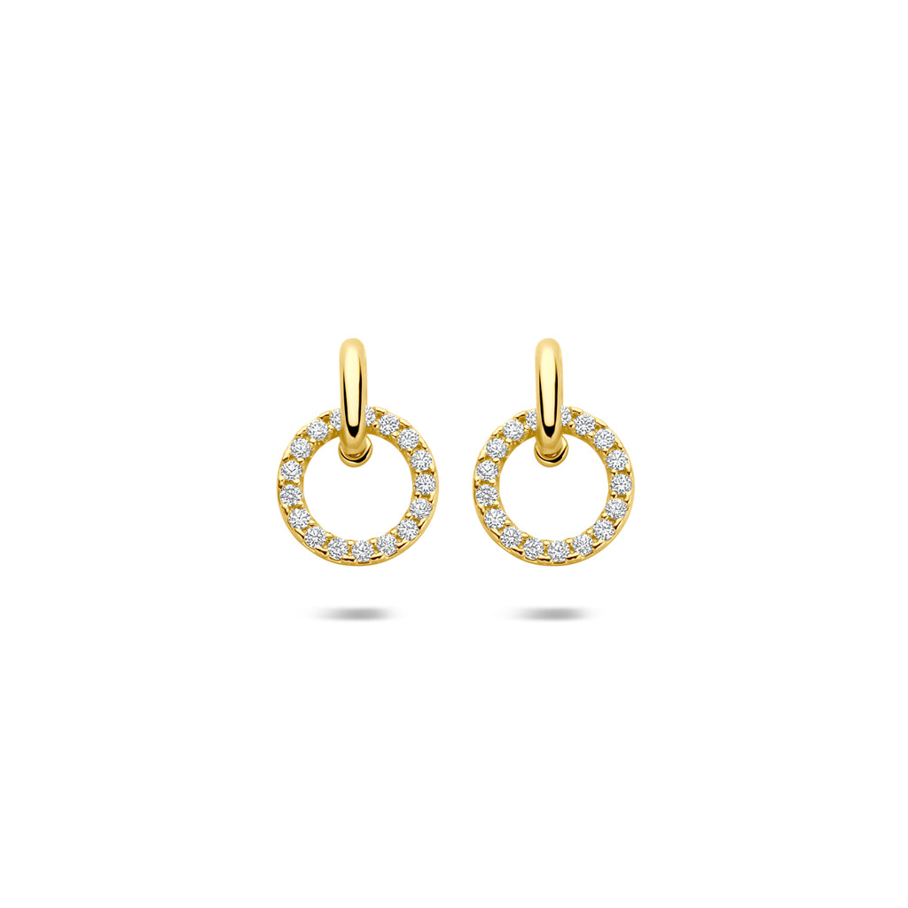 Ohrhänger Zirkonia 11 mm 14K Gelbgold