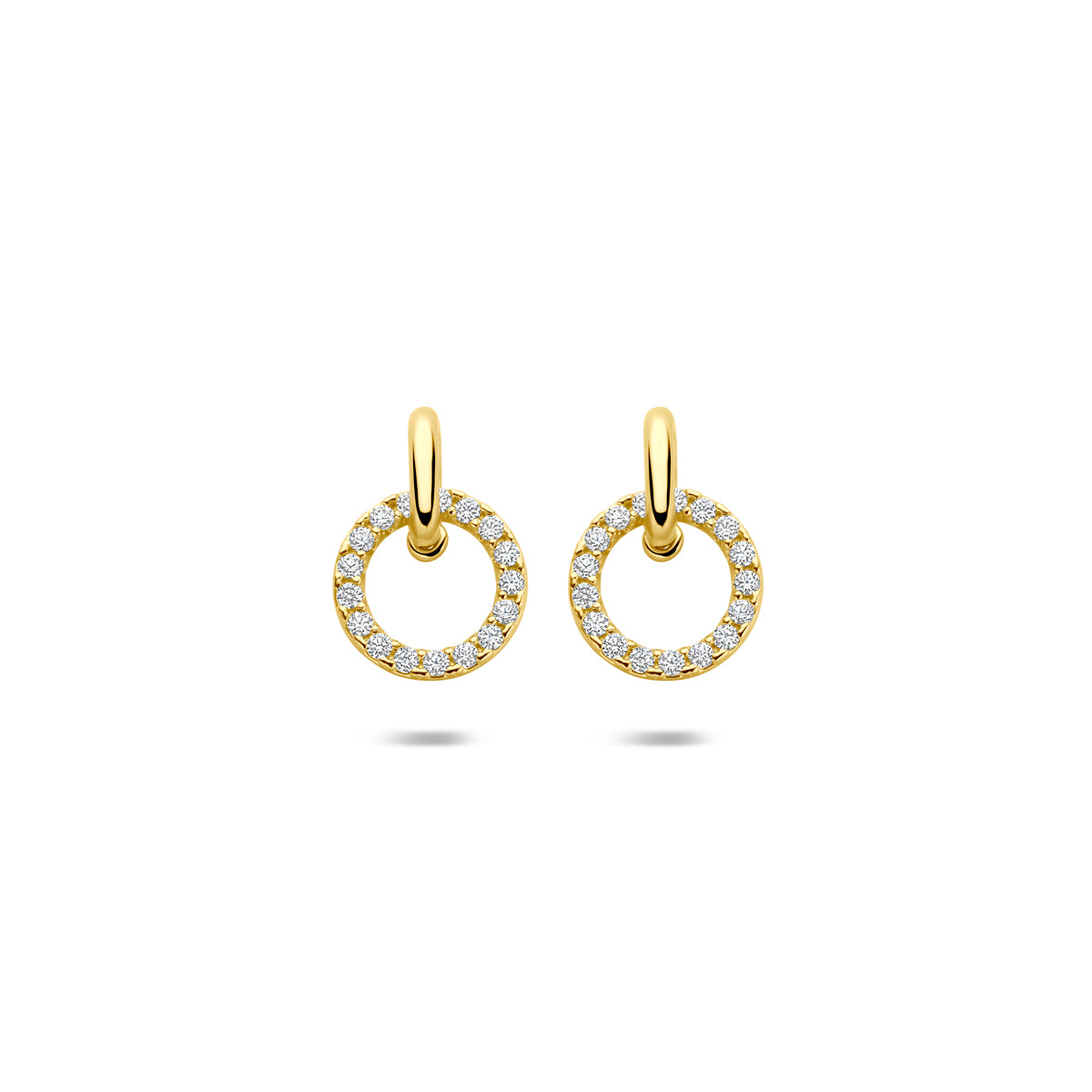 Ohrhänger Zirkonia 11 mm 14K Gelbgold