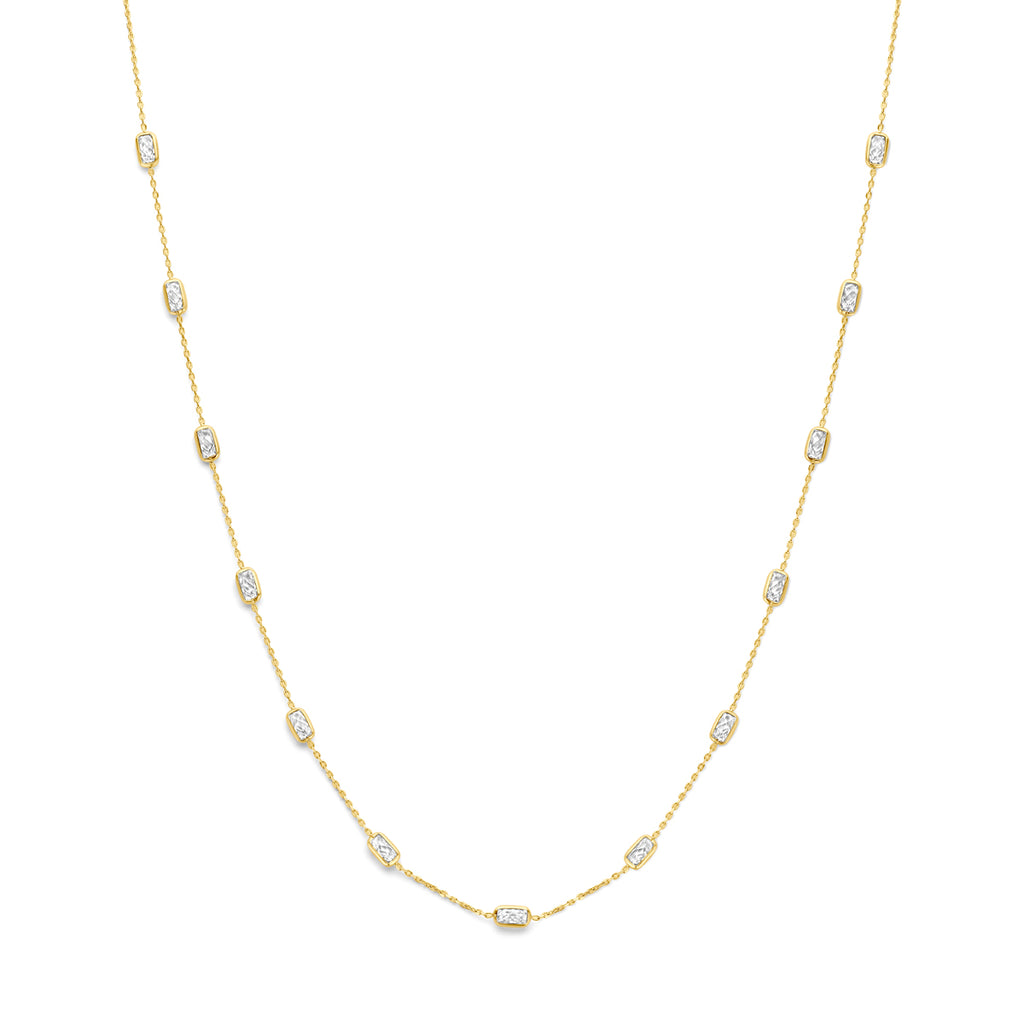 9k collier zirkonia 41 - 43 - 45 cm 9K geel