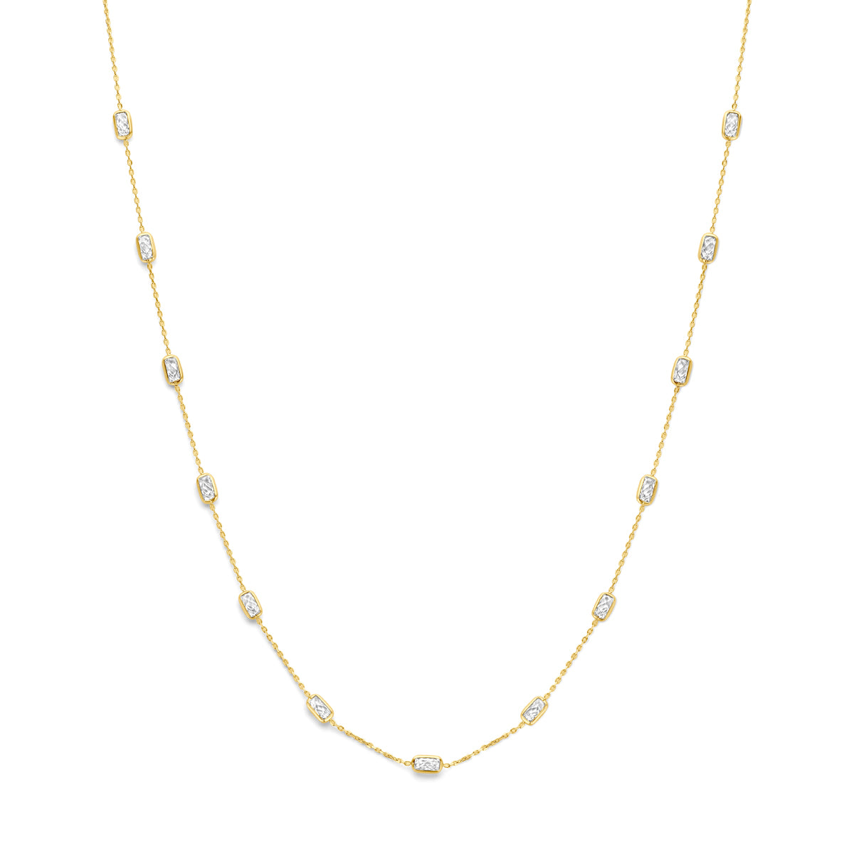 9k collier zirkonia 41 - 43 - 45 cm 9K geel