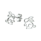 oorknoppen konijn zilver gerhodineerd