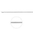 vossestaart rond 2,5 mm zilver gerhodineerd