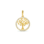 Anhänger Lebensbaum Zirkonia 14K Gelbgold
