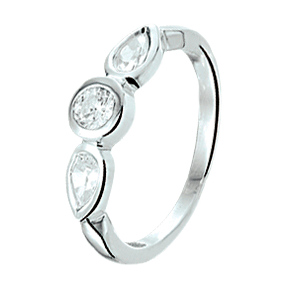 Ring Zirkonia Silber rhodiniert