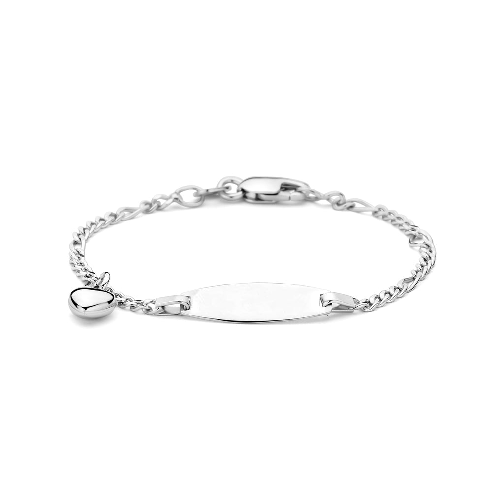 graveerarmband hartje 11 - 13 cm zilver gerhodineerd