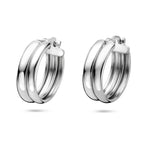 Ohrringe 18 mm Silber rhodiniert