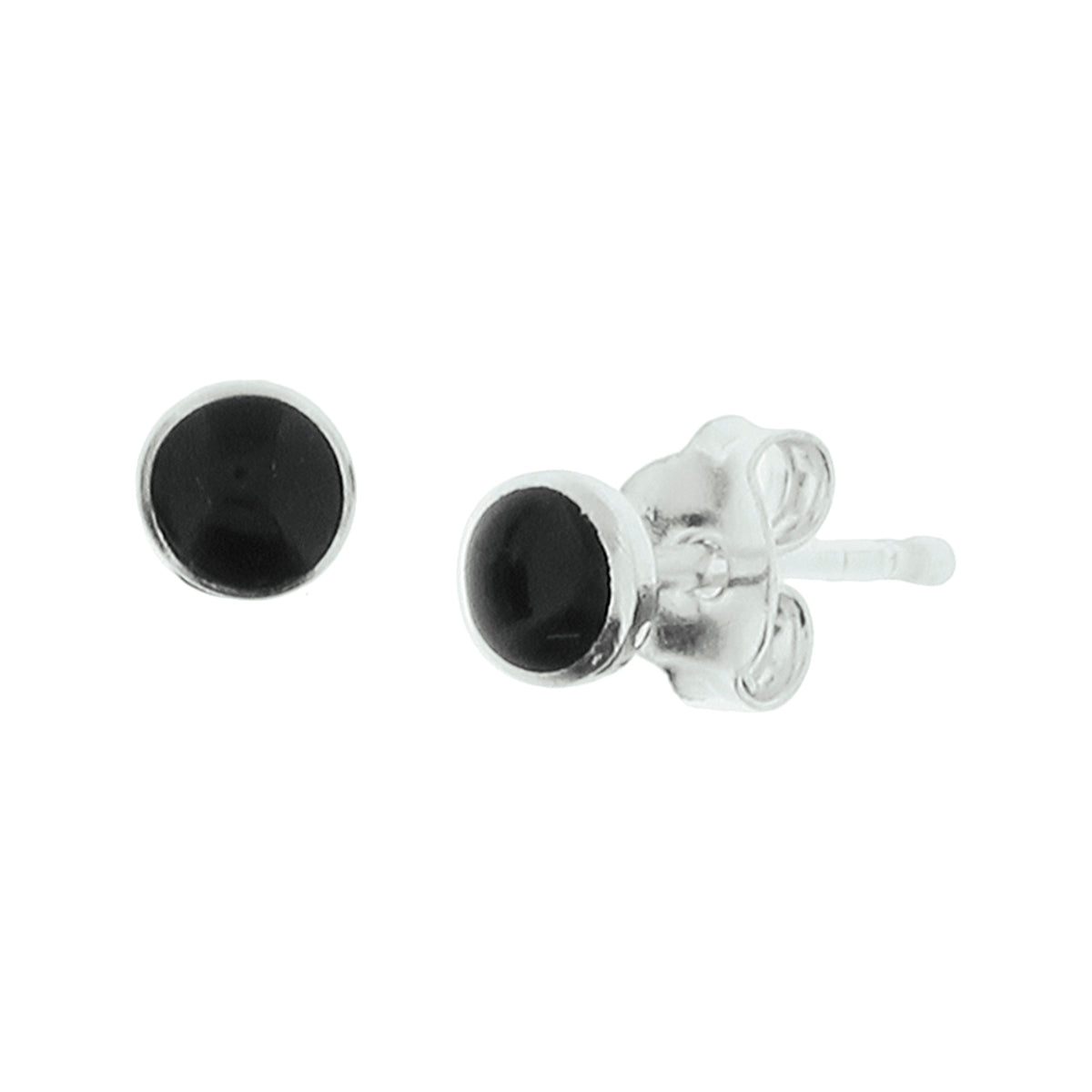 Ohrstecker Onyx silberweiß
