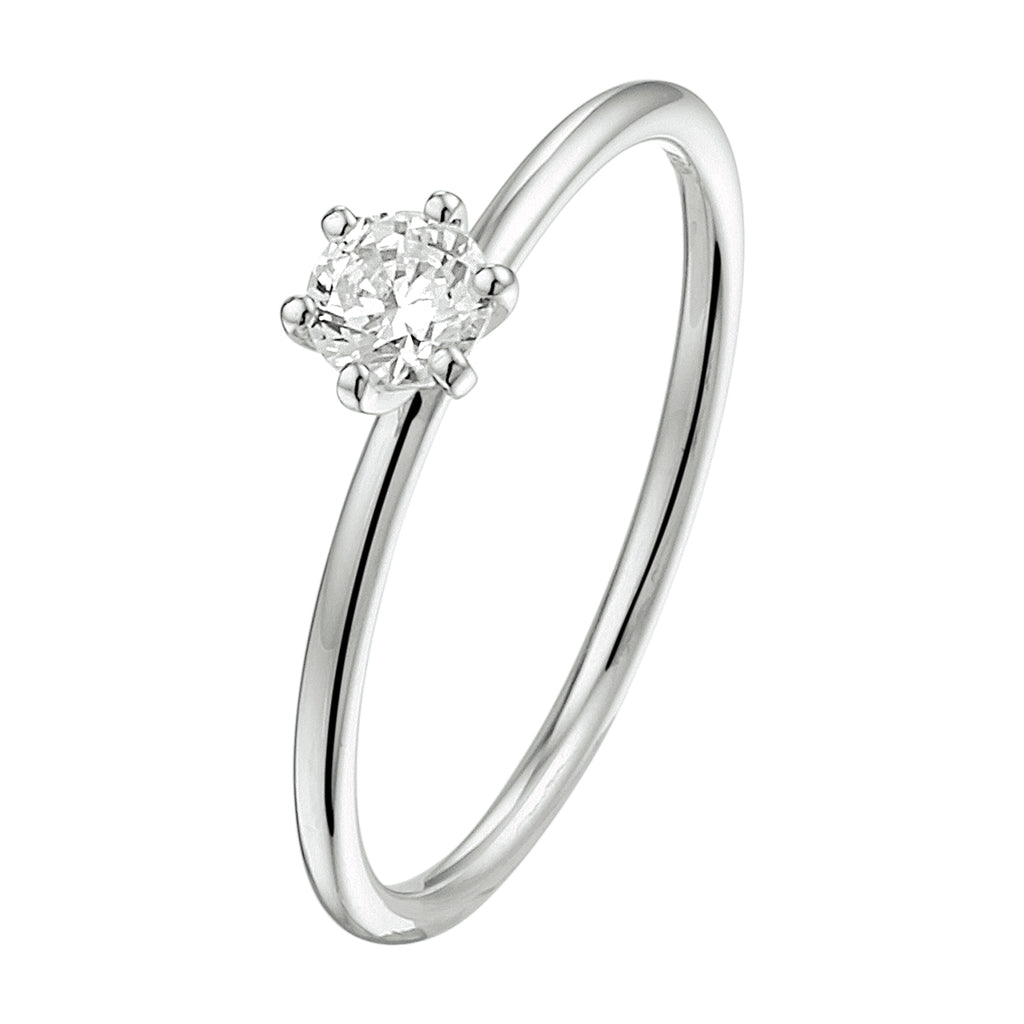 ring lab grown diamant 0.25ct f vsi 14K witgoud met palladium