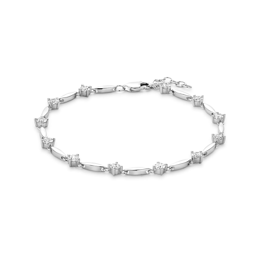 Armband Zirkonia 5,0 mm 18,5 cm Silber rhodiniert
