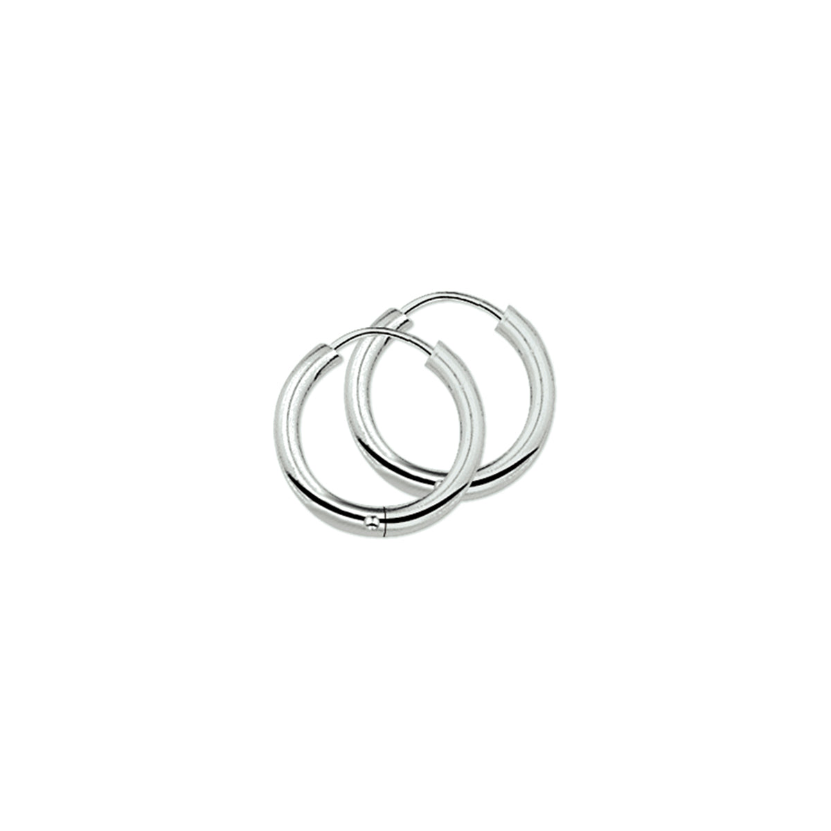 klapoorringen rond 14K witgoud