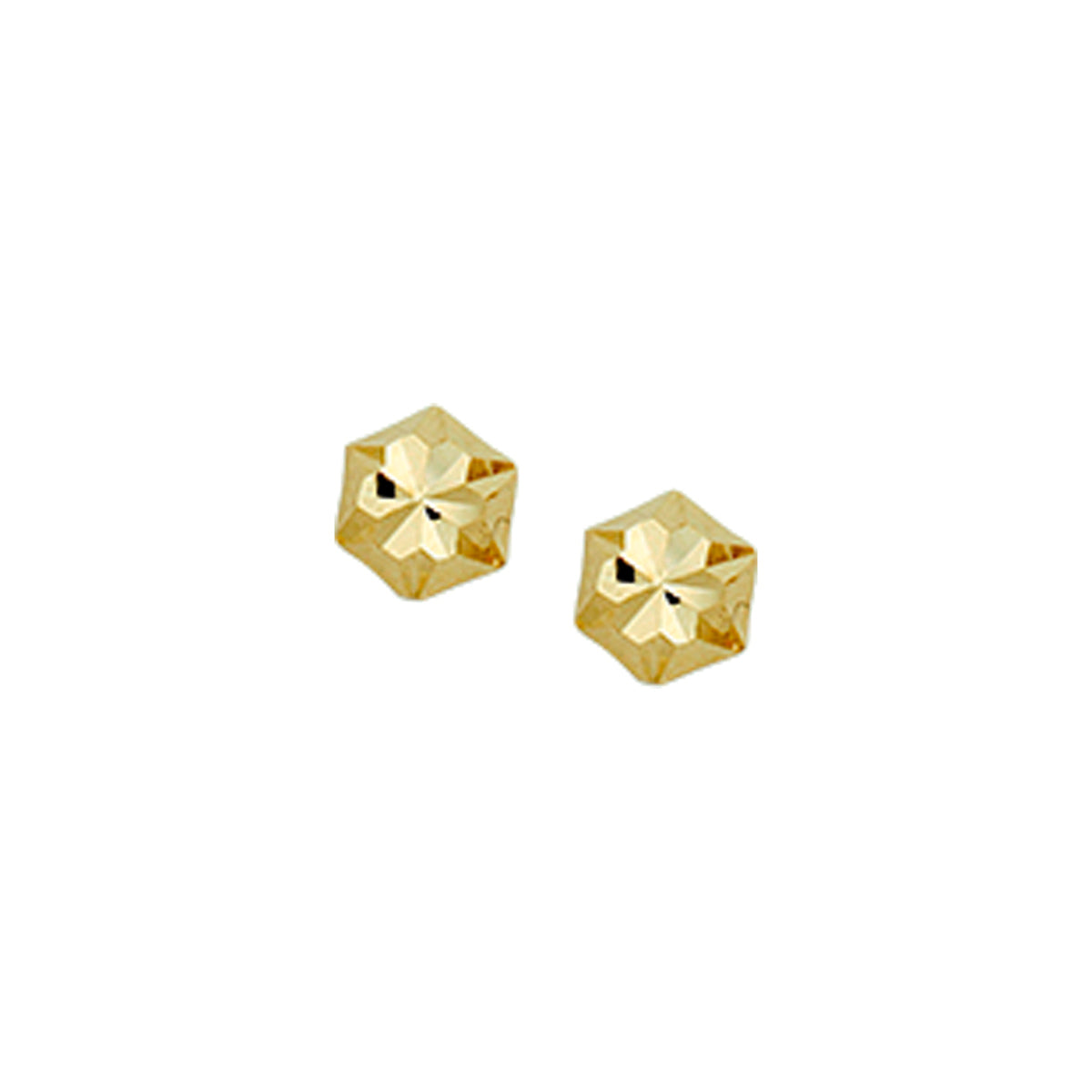 Ohrstecker poly/matt diamantiert 14K Gelbgold