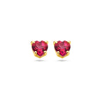 Ohrstecker Herz rosa Topas 14K Gelbgold