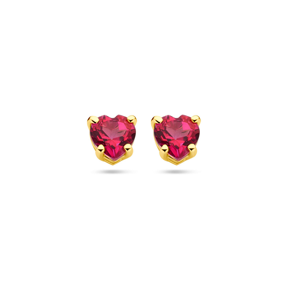 Ohrstecker Herz rosa Topas 14K Gelbgold