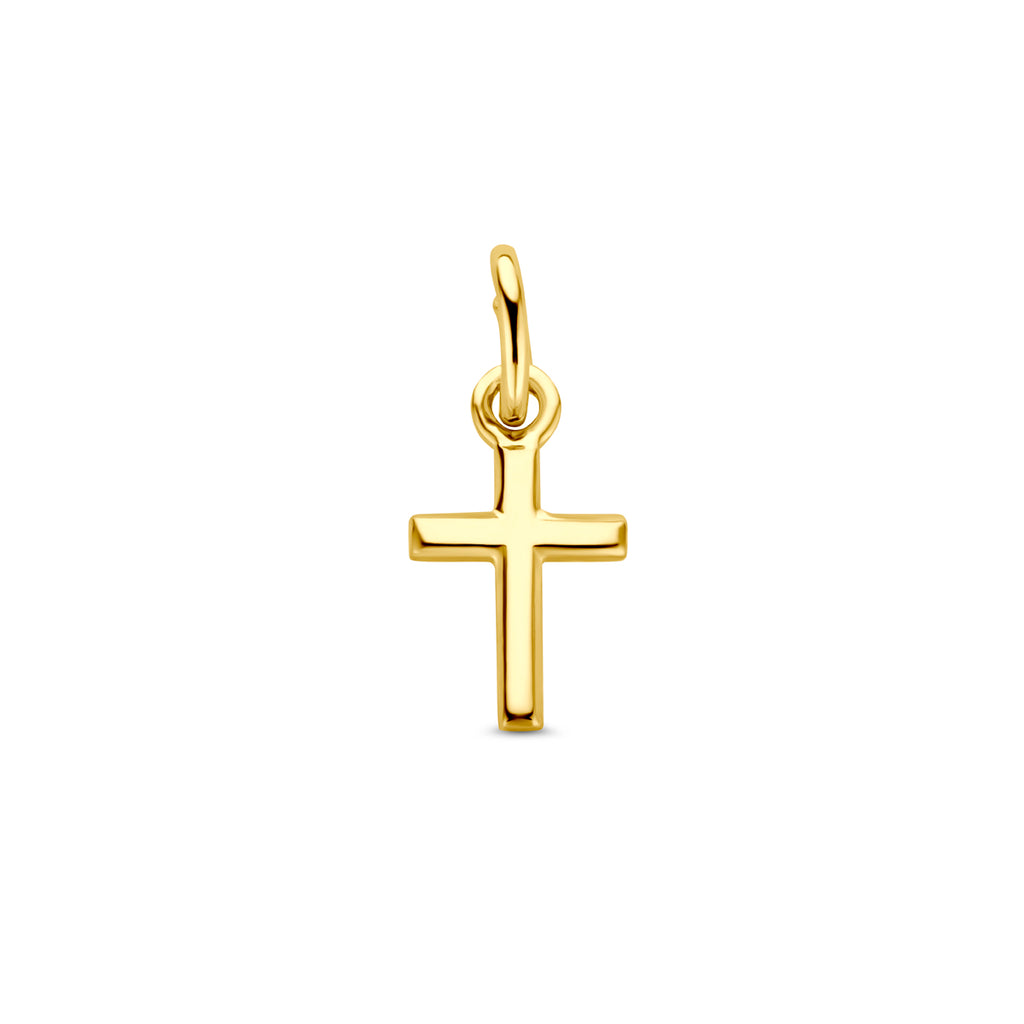 Anhänger Kreuz 14 mm 14K Gelbgold