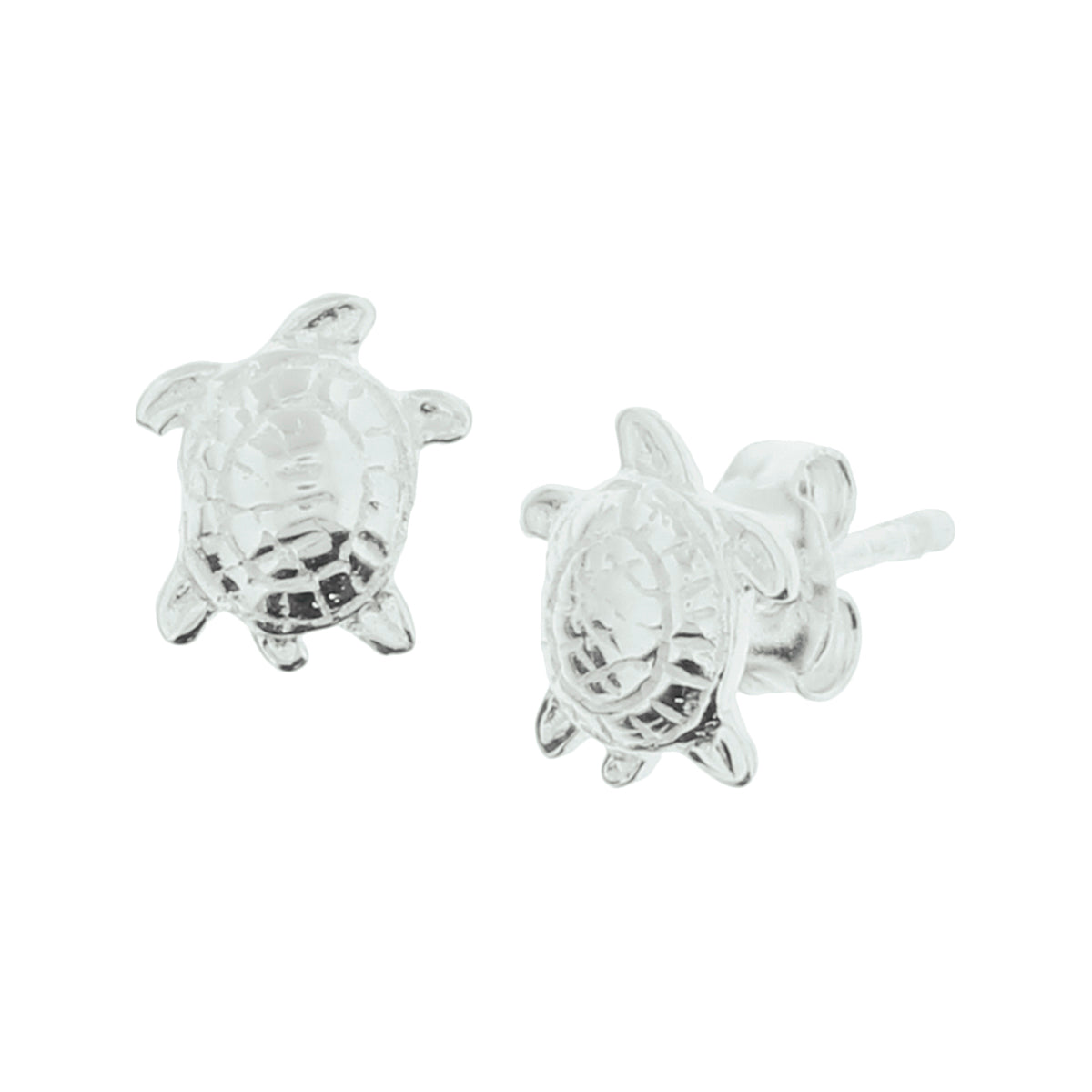 Ohrstecker Schildkröte silber weiß