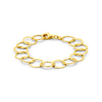armband cirkels gehamerd 19 cm 3 micron zilver verguld (geel)