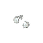 oorknoppen parel en zirkonia zilver gerhodineerd