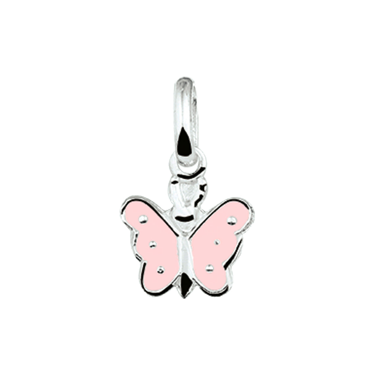 Anhänger Schmetterling 11 mm Silber weiß