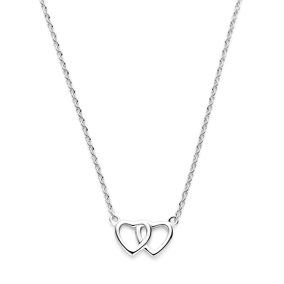Halskette Herz 41 + 4 cm Silber rhodiniert