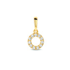 Anhänger rund Zirkonia 6,5 mm 14K Gelbgold