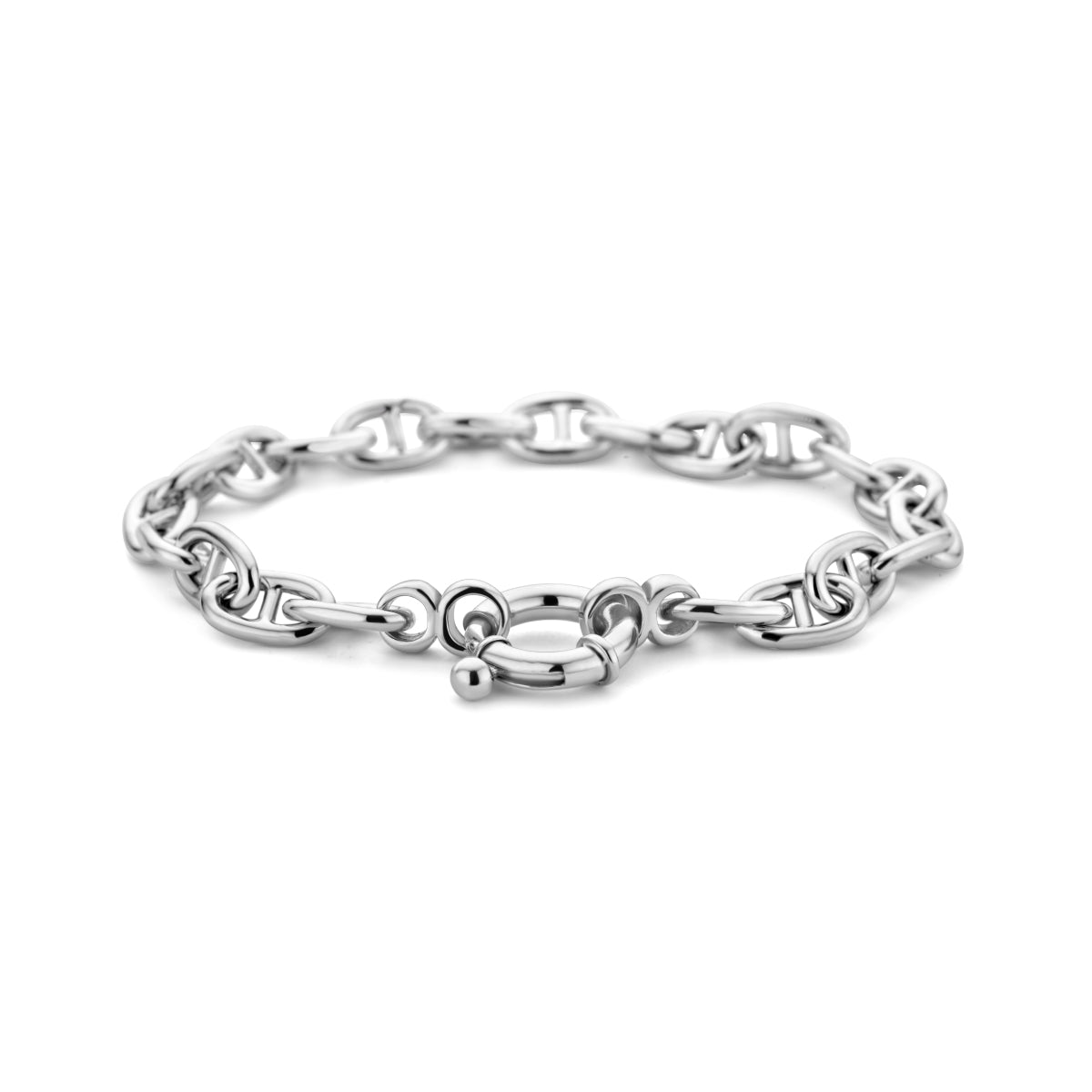 Armband Marine mit großem Federverschluss 7,1 mm 19 cm Silber rhodiniert