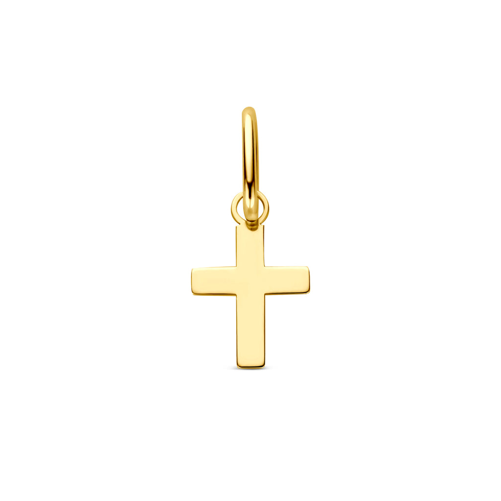 hanger kruis 7,5 mm 14K geelgoud
