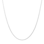collier slang plat 2 mm 43 cm zilver gerhodineerd