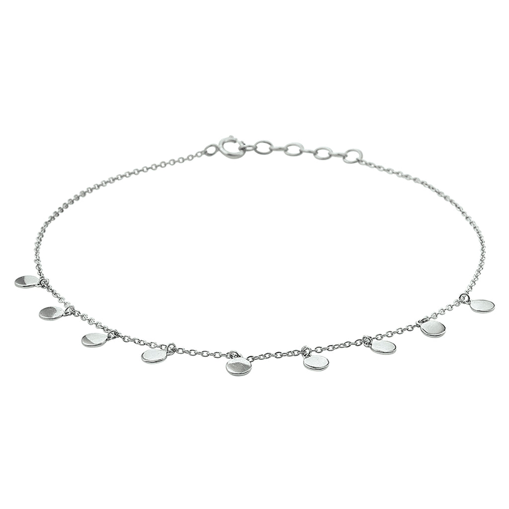 Fußkettchen Kreise 24 + 2 cm Silber rhodiniert