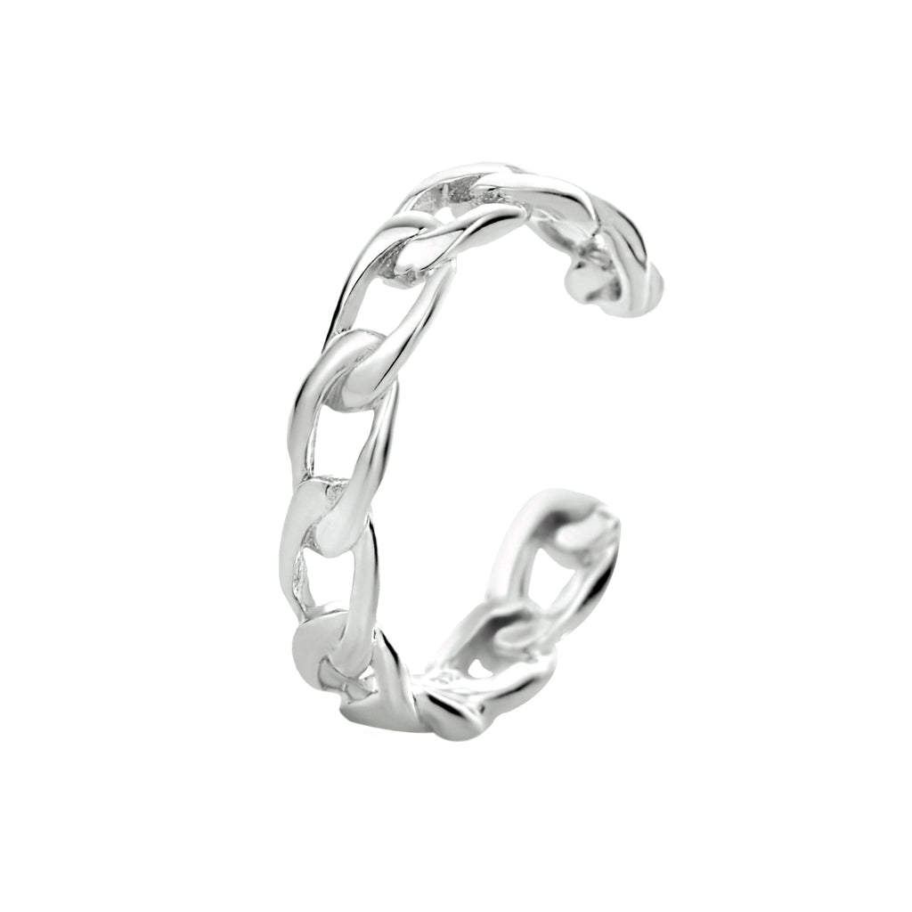 earcuff schakel 13 mm zilver gerhodineerd