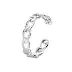 earcuff schakel 13 mm zilver gerhodineerd