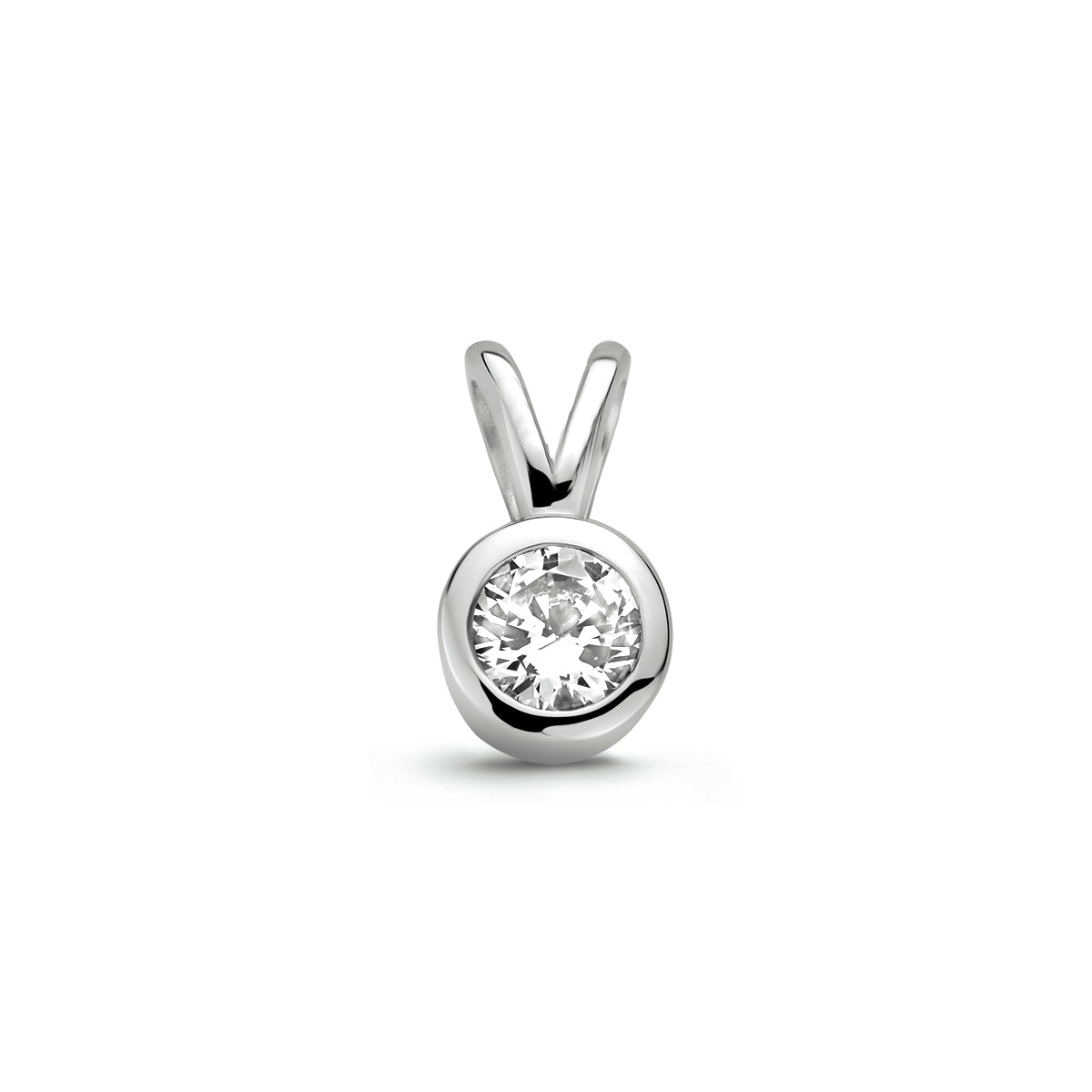 Anhänger Zirkonia 11 mm Silber rhodiniert